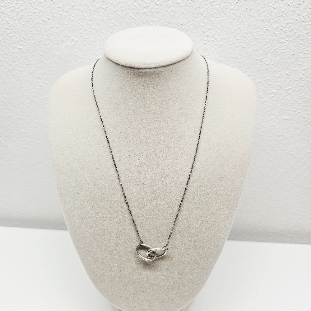 Tiffany & Co. Elsa Peretti Double Interlocking Circles Necklace With COA